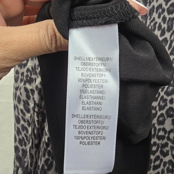 Adrianna Papell Dress Size Small Animal Print Chiffon Overlay Assymetric Short - Picture 14 of 14